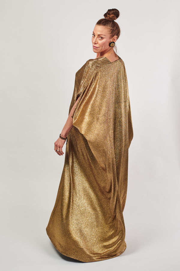 SOLID GOLD KAFTAN STYLE DRESS