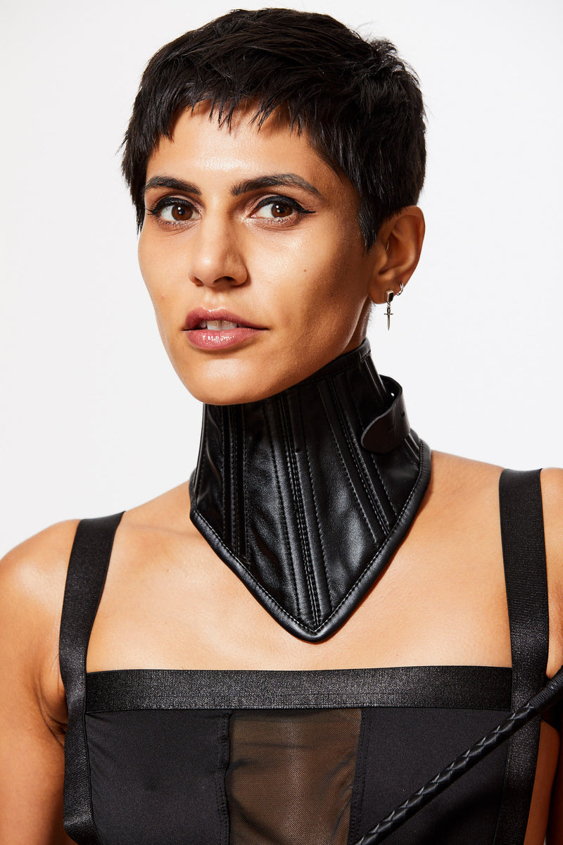 HEAD HELD HIGH FAUX LEATHER BELTED CHOKER