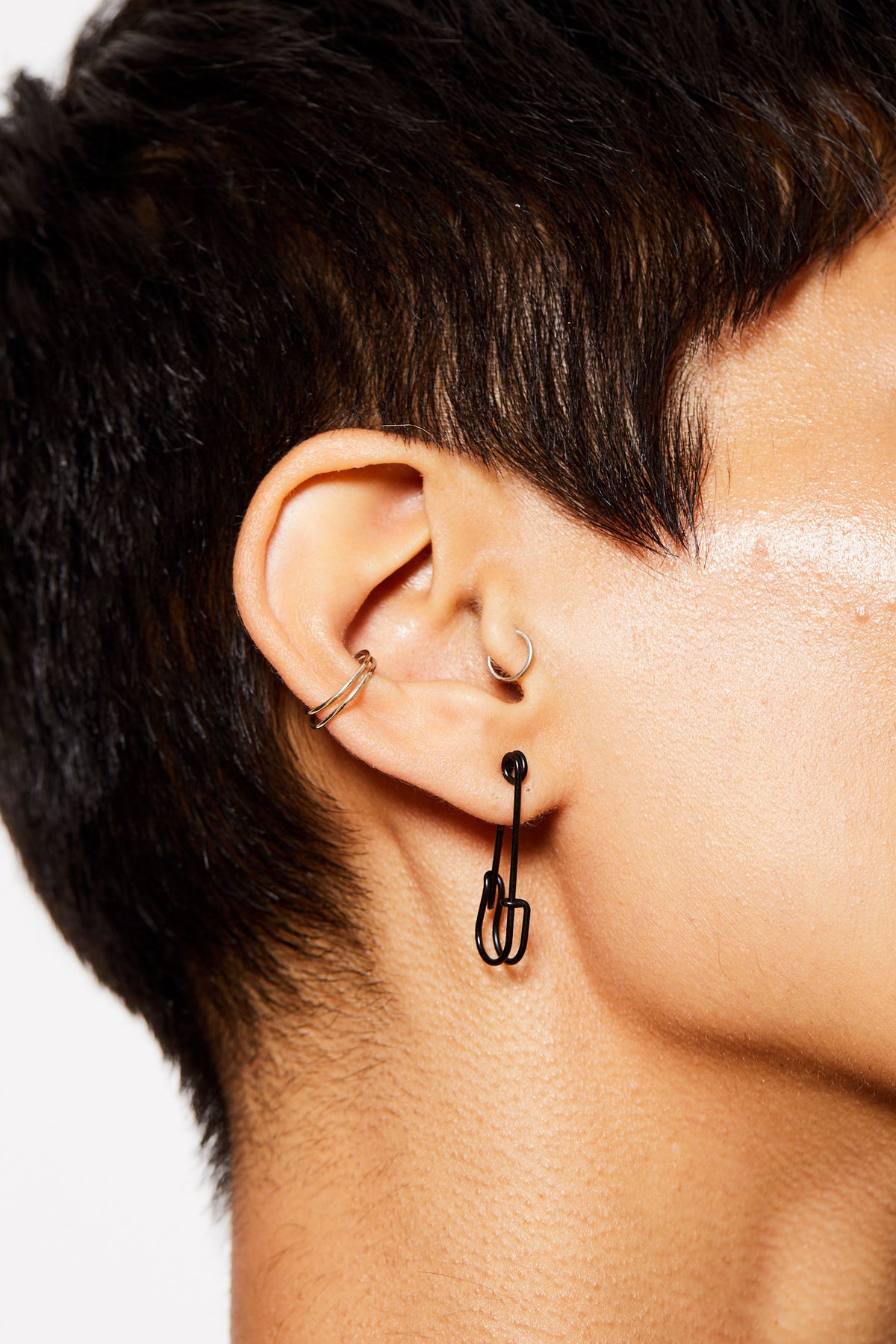 Safety pin earrings mens on sale